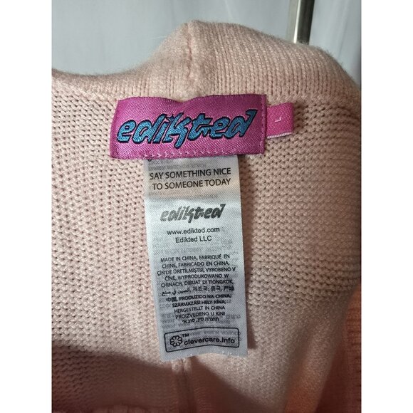 Ediketed Desiree Knitted Set In Pink- Fold Over Pants and Sweater in MED/LRG - Picture 14 of 16